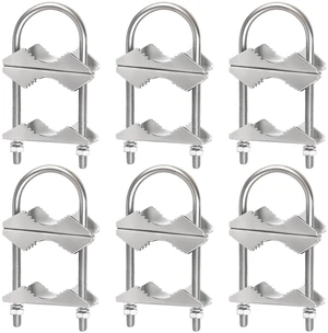 Double Antenna Mast Clamp - 6 PCS Antenna Pole Mount Bracket V Jaw Block with U Bolts,Heavy Duty Mast Mount Bracket Kit Double Antenna Mast Clamp - 6 PCS Antenna Pole Mount Bracket V Jaw Block with U Bolts,Heavy Duty Mast Mount Bracket Kit