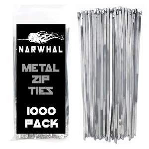Metal Zip Ties (Bulk 1000 Pack - Industrial Grade) Heavy Duty 198 lb Tensile Strength - Self Locking - Perfect for Exhaust Wrap, Automotive Repair, and More! Metal Zip Ties (Bulk 1000 Pack - Industrial Grade) Heavy Duty 198 lb Tensile Strength - Self Locking - Perfect for Exhaust Wrap, Automotive Repair, and More!