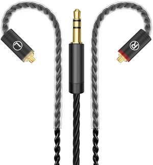 HiFi MMCX Cable with 3.5mm Plug, IEM Replacement Cord, Black Silver-Plated Wire for In-Ear Monitor Headphones, Tangle-Free, Clear Sound for Vibes 201/202 & Shure SE215/315/425/535/846 HiFi MMCX Cable with 3.5mm Plug, IEM Replacement Cord, Black Silver-Plated Wire for In-Ear Monitor Headphones, Tangle-Free, Clear Sound for Vibes 201/202 & Shure SE215/315/425/535/846