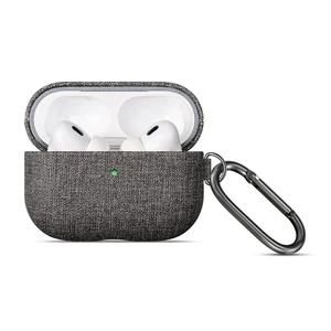 Case for AirPods Pro 2 - Canvas Style PU Leather - Gray Handmade Protective Hard Shell Cover - Vegan Leather & PC Dual Layer Protection - AirPods Pro 2nd Generation Case with Clip Case for AirPods Pro 2 - Canvas Style PU Leather - Gray Handmade Protective Hard Shell Cover - Vegan Leather & PC Dual Layer Protection - AirPods Pro 2nd Generation Case with Clip