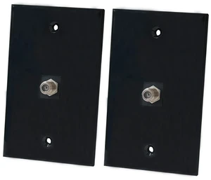 Coax Cable Wall Plate Grossy Black - 1 Port Coaxial TV Outlet Cover Plate 1 Gang for Cable TV/Antenna(2-Pack) Coax Cable Wall Plate Grossy Black - 1 Port Coaxial TV Outlet Cover Plate 1 Gang for Cable TV/Antenna(2-Pack)