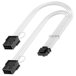 16Pin RTX 4070Ti GPU Power Adapter Cable, PCI-e 5.0 16Pin(12+4) to 2x8Pin Male to Female 12VHPWR Extension Cable Design for Geforce RTX 4070 Super 4070Ti 5070 5080-13 Inch White 16Pin RTX 4070Ti GPU Power Adapter Cable, PCI-e 5.0 16Pin(12+4) to 2x8Pin Male to Female 12VHPWR Extension Cable Design for Geforce RTX 4070 Super 4070Ti 5070 5080-13 Inch White