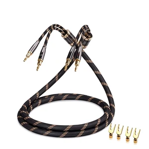 Single Audiophile Speaker Cable,Convertible Banana Spade Gold Plated Connector,Nylon Braid,HiFi Quality Cable(16.4ft/5M,1 Cable for 1 Speaker) Single Audiophile Speaker Cable,Convertible Banana Spade Gold Plated Connector,Nylon Braid,HiFi Quality Cable(16.4ft/5M,1 Cable for 1 Speaker)