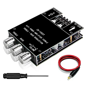 ZK-1002T PRO Bluetooth Amplifier Board, 200W 2 Channel Bluetooth for Speakers, Mini Amplifier with Treble & Bass, BT USB AUX Input, DC 12-24V, DeWalt & Milwaukee Battery Adapters for DIY ZK-1002T PRO Bluetooth Amplifier Board, 200W 2 Channel Bluetooth for Speakers, Mini Amplifier with Treble & Bass, BT USB AUX Input, DC 12-24V, DeWalt & Milwaukee Battery Adapters for DIY