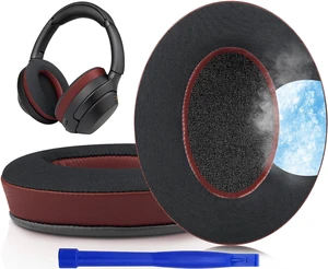 Cooling-Gel Replacement Earpads for Sony WH-1000XM3 (WH1000XM3) Over-Ear Headphones, Ear Pads Cushions with High-Density Noise Isolation Foam, Added Thickness - Burgundy Cooling-Gel Replacement Earpads for Sony WH-1000XM3 (WH1000XM3) Over-Ear Headphones, Ear Pads Cushions with High-Density Noise Isolation Foam, Added Thickness - Burgundy