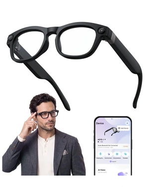 AI Smart Glasses, 8MP Camera, 16GB Storage, Real-Time Translation Open-ear calls and music, Wi-Fi 6 sharing, Meeting Assistant, OTA updates and AI voice tools in a 40.3g frame for daily wear AI Smart Glasses, 8MP Camera, 16GB Storage, Real-Time Translation Open-ear calls and music, Wi-Fi 6 sharing, Meeting Assistant, OTA updates and AI voice tools in a 40.3g frame for daily wear