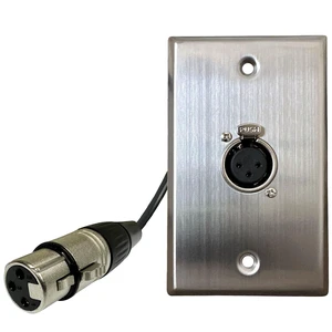 1 Port Stainless Steel XLR Wall Plate, Female to Female, Solderless No-Solder XLR Wall Plate with Female to Female Connectors for Pro Audio, Studio, Stage, Rack & In-Wall Installations 1 Port Stainless Steel XLR Wall Plate, Female to Female, Solderless No-Solder XLR Wall Plate with Female to Female Connectors for Pro Audio, Studio, Stage, Rack & In-Wall Installations