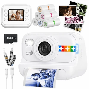 Kids Color Instant Print Camera Kids Camera with 5 Color Photo Paper, 48MP & 1080P Video, 21 Fun Frames, 32G Card, Christmas/Birthday Gifts for Girls and Boys Ages 3 4 5 6 7 8 9 10 11 12 -White Kids Color Instant Print Camera Kids Camera with 5 Color Photo Paper, 48MP & 1080P Video, 21 Fun Frames, 32G Card, Christmas/Birthday Gifts for Girls and Boys Ages 3 4 5 6 7 8 9 10 11 12 -White