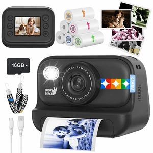 Kids Color Instant Print Camera Kids Camera with 5 Color Photo Paper, 48MP & 1080P Video, 21 Fun Frames, 32G Card, Christmas/Birthday Gifts for Girls and Boys Ages 3 4 5 6 7 8 9 10 11 12 - Black Kids Color Instant Print Camera Kids Camera with 5 Color Photo Paper, 48MP & 1080P Video, 21 Fun Frames, 32G Card, Christmas/Birthday Gifts for Girls and Boys Ages 3 4 5 6 7 8 9 10 11 12 - Black