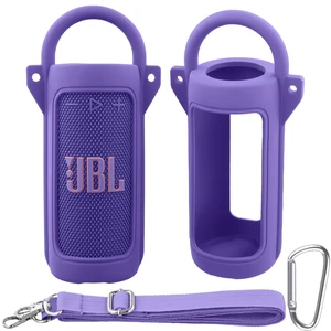 for JBL Grip Portable Waterproof Speaker Silicone Case, Purple Portable Travel Soft Cover with Adjustable Shoulder Strap and Carabiner, Protective Skin Case, Anti-Slip Feet for JBL Grip Portable Waterproof Speaker Silicone Case, Purple Portable Travel Soft Cover with Adjustable Shoulder Strap and Carabiner, Protective Skin Case, Anti-Slip Feet