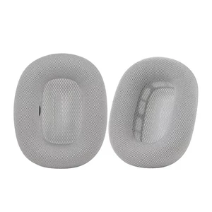 Replacement Ear Pads Cushions for Apple AirPods Max, Mesh Fabric & Protein Leather Ear Covers, Soft Noise Isolation Headphone Earmuffs, 2-Pack, Silver Replacement Ear Pads Cushions for Apple AirPods Max, Mesh Fabric & Protein Leather Ear Covers, Soft Noise Isolation Headphone Earmuffs, 2-Pack, Silver