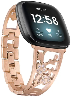 Stainless Steel Bracelet Compatible with Fitbit Sense 2/Sense/Versa 4/Versa 3, Women Bling Replacement Bands Dressy Luxurious Wristbands for Ladies Stainless Steel Bracelet Compatible with Fitbit Sense 2/Sense/Versa 4/Versa 3, Women Bling Replacement Bands Dressy Luxurious Wristbands for Ladies