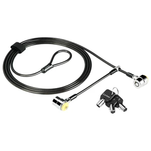 Daul Head Twin Cable Lock Lock for LaptopsMonitor 3 Keys 6.7Foot Lock Two Devices At The Same Time Daul Head Twin Cable Lock Lock for LaptopsMonitor 3 Keys 6.7Foot Lock Two Devices At The Same Time