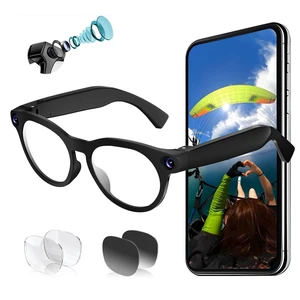 AI Smart Glasses with Camera,8MP Camera Glasses,1200P Video Record Glasses Real Time Translation,AI Assistant,Object Recognition,Open-Ear Audio,Bluetooth,Replaceable Sunglasses Lenses for Men Women AI Smart Glasses with Camera,8MP Camera Glasses,1200P Video Record Glasses Real Time Translation,AI Assistant,Object Recognition,Open-Ear Audio,Bluetooth,Replaceable Sunglasses Lenses for Men Women