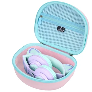 Hard Travel Case for Riwbox CT-7 / CT-7S Cat Ear LED Light Kids Wireless Headphones, Protective Carrying Storage Bag Box for Sale(Pink&Cyan) Hard Travel Case for Riwbox CT-7 / CT-7S Cat Ear LED Light Kids Wireless Headphones, Protective Carrying Storage Bag Box for Sale(Pink&Cyan)