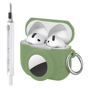 2 in 1 Case for AirPods 4 and AirTag (Matcha Green) Soft Silicone Protective Case Cover for AirPods 4th Generation with Cleaning Kit & Carabiner 2 in 1 Case for AirPods 4 and AirTag (Matcha Green) Soft Silicone Protective Case Cover for AirPods 4th Generation with Cleaning Kit & Carabiner