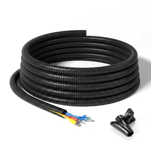 50ft - 1/2 inch Wire Loom Tubing, Split Cable Sleeves Black Wire Loom Automotive with Installation Tool, Flame Retardant Cord Protectors from Pets no Chew 50ft - 1/2 inch Wire Loom Tubing, Split Cable Sleeves Black Wire Loom Automotive with Installation Tool, Flame Retardant Cord Protectors from Pets no Chew