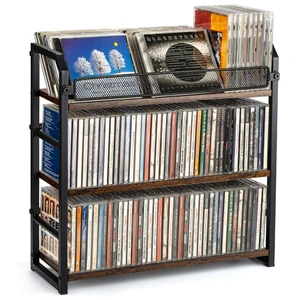 3-Tier CD Rack, Storage and Display Organizer, Holds 114 CDs Durable Metal Construction, Compact Space-Saving Holder for Home, Office, or Bedroom 3-Tier CD Rack, Storage and Display Organizer, Holds 114 CDs Durable Metal Construction, Compact Space-Saving Holder for Home, Office, or Bedroom