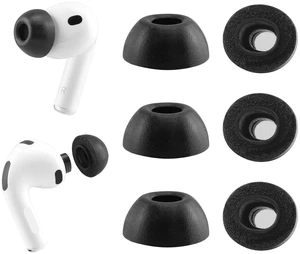 Replacement Memory Foam Ear Tips for AirPods Pro 3 Earbuds (M) 3 Pairs (Black, Medium), Ultimate Comfort, Compatible with AirPods Pro 3rd Generation 2025 Replacement Memory Foam Ear Tips for AirPods Pro 3 Earbuds (M) 3 Pairs (Black, Medium), Ultimate Comfort, Compatible with AirPods Pro 3rd Generation 2025