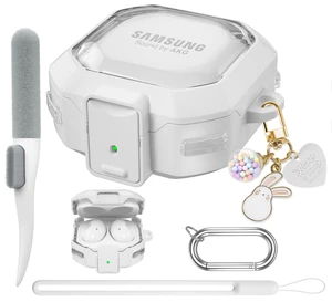 Galaxy Buds Pro 2 Case Compatible with Samsung Galaxy Buds 2 Pro 2022,Bud Pro2, Live, 2, FE 2023, Transparent Protective Case with Keychain (Anti-Drop Lock), White Galaxy Buds Pro 2 Case Compatible with Samsung Galaxy Buds 2 Pro 2022,Bud Pro2, Live, 2, FE 2023, Transparent Protective Case with Keychain (Anti-Drop Lock), White