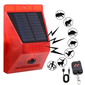Solar Alarm Strobe Light with Remote Control Motion Sensor Detector Outdoor Alarm 129db Sound Security Siren IP65 Waterproof Protected for Villa, Chicken coop, Barn, Farm, Yard Solar Alarm Strobe Light with Remote Control Motion Sensor Detector Outdoor Alarm 129db Sound Security Siren IP65 Waterproof Protected for Villa, Chicken coop, Barn, Farm, Yard