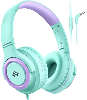 Kids Headphone for School with Microphone Wired Headphone-Green Adjustable for Boys/Girls, Soft Ear Muffs, Volume Limit, Foldable, Lightweight On-Ear Headphones for ipad/Travel/Tablet Kids Headphone for School with Microphone Wired Headphone-Green Adjustable for Boys/Girls, Soft Ear Muffs, Volume Limit, Foldable, Lightweight On-Ear Headphones for ipad/Travel/Tablet
