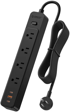Power Strip, 1.7'' Wider Space Outlet Extension Cord with USB, Black 7 In 1, 20W Max USB-C & 18W Max USB-A Port, 5FT/10FT Optional, Flat Plug, Wide Space Extender Powerstrip for Home, Office Power Strip, 1.7'' Wider Space Outlet Extension Cord with USB, Black 7 In 1, 20W Max USB-C & 18W Max USB-A Port, 5FT/10FT Optional, Flat Plug, Wide Space Extender Powerstrip for Home, Office