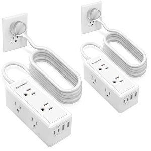 Power Strip 15 ft Cord-6 Widely Spaced Outlets 4 USB Ports(2 USB C Port,PD20W Fast Charging),Power Strip Long Cord(1250W/10A),Extension Cord 15 ft,White(2 Pack) Power Strip 15 ft Cord-6 Widely Spaced Outlets 4 USB Ports(2 USB C Port,PD20W Fast Charging),Power Strip Long Cord(1250W/10A),Extension Cord 15 ft,White(2 Pack)