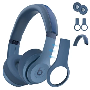 3 in 1 Silicone Case for Beats Solo 4 Headphones, Protective Silicone Covers for Beats Solo 4 Shell/Ear Pad/Headband Cover, Accessories Silicone Skin Protector for Beats Solo4 -Blue 3 in 1 Silicone Case for Beats Solo 4 Headphones, Protective Silicone Covers for Beats Solo 4 Shell/Ear Pad/Headband Cover, Accessories Silicone Skin Protector for Beats Solo4 -Blue