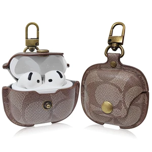 Retro Leather Case for AirPods 4 with Stylish Metal Key Clip (D) Vintage Print Design Fits AirPods 4 with ANC Snap Closure Precise Cutouts Drop Protection Retro Leather Case for AirPods 4 with Stylish Metal Key Clip (D) Vintage Print Design Fits AirPods 4 with ANC Snap Closure Precise Cutouts Drop Protection