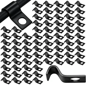 100 Pcs Black Cable Screw Clips 1/4 Inch, Zinc Steel Wire Clamps Zinc Plated Outdoor Durability, Screw Mount Wall Wire Management, Metal Design for Fence Cord Organization, Secure Grip Clamp 100 Pcs Black Cable Screw Clips 1/4 Inch, Zinc Steel Wire Clamps Zinc Plated Outdoor Durability, Screw Mount Wall Wire Management, Metal Design for Fence Cord Organization, Secure Grip Clamp
