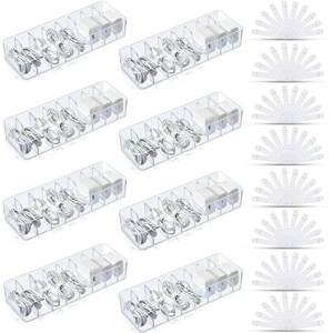 8 Pcs Cable Organizer with 80 Wire Ties, Plastic Cord Storage Charger Box Electronics Organizer with Adjustment Compartments Cable Storage for Drawer Home Office Desk Accessories (Clear) 8 Pcs Cable Organizer with 80 Wire Ties, Plastic Cord Storage Charger Box Electronics Organizer with Adjustment Compartments Cable Storage for Drawer Home Office Desk Accessories (Clear)