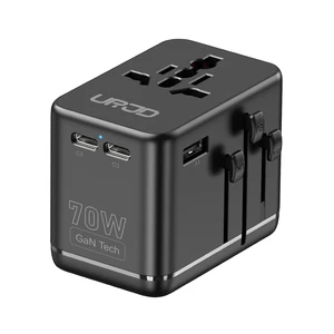 70W GaN Universal Travel Adapter, 4 USB C/A + 2 AC, 200+ Countries Compact Series Travel Essentials for Laptop MacBook International Power Adapter for Europe, UK Better Wall Fit 70W GaN Universal Travel Adapter, 4 USB C/A + 2 AC, 200+ Countries Compact Series Travel Essentials for Laptop MacBook International Power Adapter for Europe, UK Better Wall Fit