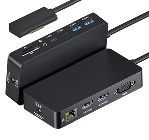 Surface Pro Docking Station - 2026 New HDMI+HDMI+VGA Triple/Dual Monitor Docking Station for Surface Pro 11/10/9/8/X/7/6/5/4/3, Surface Laptop 7/6/5/4/3/2/1, Surface Laptop Go, Surface Go 4/3/2/1 Surface Pro Docking Station - 2026 New HDMI+HDMI+VGA Triple/Dual Monitor Docking Station for Surface Pro 11/10/9/8/X/7/6/5/4/3, Surface Laptop 7/6/5/4/3/2/1, Surface Laptop Go, Surface Go 4/3/2/1