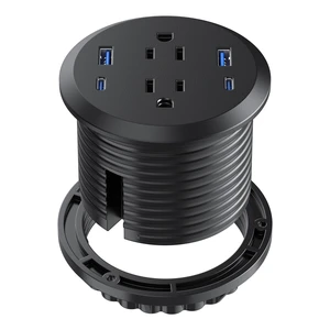 Desktop Power Grommet,GaN 65W USB C Fast Charging Station,2 AC Outlets,4 USB Ports in to the Top of Your Desk,Flush Mount Power Grommet 3-inch Hole,Countertop Recessed Outlet Desktop Power Grommet,GaN 65W USB C Fast Charging Station,2 AC Outlets,4 USB Ports in to the Top of Your Desk,Flush Mount Power Grommet 3-inch Hole,Countertop Recessed Outlet