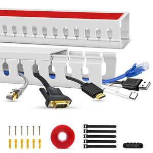 Cable Duct Management Raceway Kit, 31.4" (2 x 15.7) Server Rack Management, Hide Network HDMI VGA Cables, Open Slot Track Desk Wire Channel, White 2 Pack Cable Duct Management Raceway Kit, 31.4" (2 x 15.7) Server Rack Management, Hide Network HDMI VGA Cables, Open Slot Track Desk Wire Channel, White 2 Pack