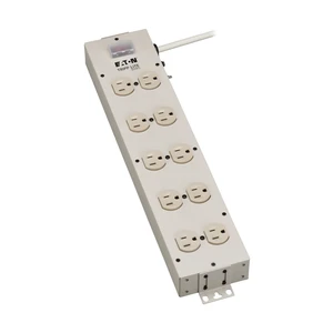 Eaton Series 10 Outlet Heavy Duty Power Strip, Metal, Under Desk & Wall Mount Option, 15ft Extension Cord, On/Off Switch Cover, Industrial Garage Shop Work Bench, White (TLM1015NC) Eaton Series 10 Outlet Heavy Duty Power Strip, Metal, Under Desk & Wall Mount Option, 15ft Extension Cord, On/Off Switch Cover, Industrial Garage Shop Work Bench, White (TLM1015NC)