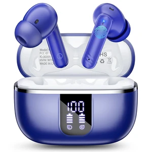 Wireless Earbuds, Bluetooth 5.4 Headphones with 4 Noise Cancelling Mic 46H In-Ear Buds with 3D Bass Stereo, Small Ears, LED Display, Calls Sports Workout, IPX7 Earphones for Android iOS. Blue Wireless Earbuds, Bluetooth 5.4 Headphones with 4 Noise Cancelling Mic 46H In-Ear Buds with 3D Bass Stereo, Small Ears, LED Display, Calls Sports Workout, IPX7 Earphones for Android iOS. Blue