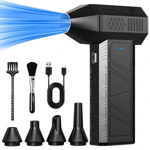 Compressed Air Duster-110000 RPM Super Power Electric Air Duster, 3-Speed Adjustable Rechargeable Cordless Air Blower with Fast Charging, 4 Nozzle for PC, Keyboard, Car, Home, Outdoor Compressed Air Duster-110000 RPM Super Power Electric Air Duster, 3-Speed Adjustable Rechargeable Cordless Air Blower with Fast Charging, 4 Nozzle for PC, Keyboard, Car, Home, Outdoor