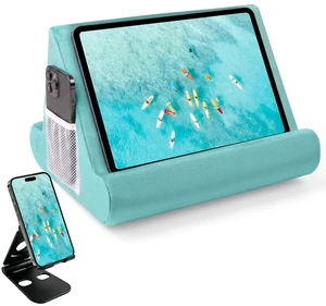 2pcs Multi-Angle Tablet Holder Cushion Stand with Net Pocket & Black Color Phone Stands Upgraded Tablet Pad Support for Phone,Pad,Books (Lakeblue) 2pcs Multi-Angle Tablet Holder Cushion Stand with Net Pocket & Black Color Phone Stands Upgraded Tablet Pad Support for Phone,Pad,Books (Lakeblue)