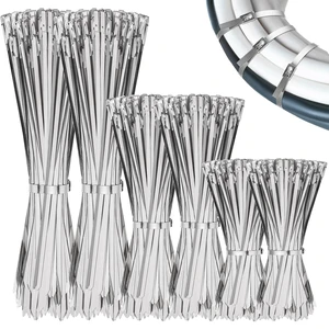 600 Pcs Metal Zip Ties Heavy Duty 304 Stainless Steel, Multi Sizes Multi Purpose Self Locking Cable Ties for Exhaust Machinery Fence Farm Pipe Roof Outdoor, Weatherproof Secure Fastening 600 Pcs Metal Zip Ties Heavy Duty 304 Stainless Steel, Multi Sizes Multi Purpose Self Locking Cable Ties for Exhaust Machinery Fence Farm Pipe Roof Outdoor, Weatherproof Secure Fastening