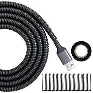 Split Wire Loom Tubing, 120ft 1/4inch Heat Resistance Wire Protector Cable Sleeve Protector, Flame Retardant, Wire Protector for Pets, Cable Management Sleeve for Automotive Engine, Home Office Split Wire Loom Tubing, 120ft 1/4inch Heat Resistance Wire Protector Cable Sleeve Protector, Flame Retardant, Wire Protector for Pets, Cable Management Sleeve for Automotive Engine, Home Office