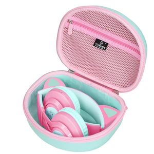 Hard Travel Case for Riwbox CT-7 CT-7S / iClever HS01 / FosPower Cat Ear LED Light Kids Wireless Headphones, Protective Carrying Storage Bag (Pink&Green Box for Sale) Hard Travel Case for Riwbox CT-7 CT-7S / iClever HS01 / FosPower Cat Ear LED Light Kids Wireless Headphones, Protective Carrying Storage Bag (Pink&Green Box for Sale)