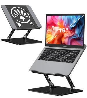 Adjustable Aluminum Laptop Stand for Desk,Ergonomic Riser, Black Open Ventilated Design, Fits MacBook Pro/Air & 10"-16" Laptops, Stable Support for Office, Home & Travel Adjustable Aluminum Laptop Stand for Desk,Ergonomic Riser, Black Open Ventilated Design, Fits MacBook Pro/Air & 10"-16" Laptops, Stable Support for Office, Home & Travel