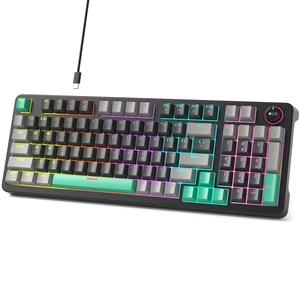 AK96 Red Switch Mechanical Keyboard 96 Keys, Black Compact 96% Layout,Clicky Creamy Sounding,Top Mount,Hot-Swappable,Wired USB-C,LED Colorful Backlit,USB Wired,Volume Knob AK96 Red Switch Mechanical Keyboard 96 Keys, Black Compact 96% Layout,Clicky Creamy Sounding,Top Mount,Hot-Swappable,Wired USB-C,LED Colorful Backlit,USB Wired,Volume Knob