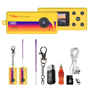 Mini Keychain Digital Camera, Bag Charm, for Travel, Kids, Gifts (Yellow) 32GB Card, Small Vintage 1080P Video Camera, Portable Tiny Camera, for Beginners Teens and Adults Mini Keychain Digital Camera, Bag Charm, for Travel, Kids, Gifts (Yellow) 32GB Card, Small Vintage 1080P Video Camera, Portable Tiny Camera, for Beginners Teens and Adults