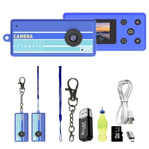 Mini Keychain Digital Camera, Bag Charm, for Travel, Teens, Gifts (Blue) 32GB Card, Small Vintage 1080P Video Camera, Portable Tiny Camera, for Beginners Teens and Adults Mini Keychain Digital Camera, Bag Charm, for Travel, Teens, Gifts (Blue) 32GB Card, Small Vintage 1080P Video Camera, Portable Tiny Camera, for Beginners Teens and Adults