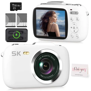 Digital Camera, FHD 1080P Point and Shoot Camera White with 32GB Card, Filters 16X Zoom Anti-Shake Date Stamp, Compact Small Camera Christmas Birthday Gift for Boys Girls Starters Digital Camera, FHD 1080P Point and Shoot Camera White with 32GB Card, Filters 16X Zoom Anti-Shake Date Stamp, Compact Small Camera Christmas Birthday Gift for Boys Girls Starters