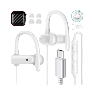 USB C Headphones Over Ear Hook for iPhone 17 16 15 18 Pro Max Duo Plus Wrap Around Ear Bud with Mic Type C Earphone Running Sport Wired Earbuds for Samsung S26 S25 S24 Ultra S23 S22/Pixel 11 White USB C Headphones Over Ear Hook for iPhone 17 16 15 18 Pro Max Duo Plus Wrap Around Ear Bud with Mic Type C Earphone Running Sport Wired Earbuds for Samsung S26 S25 S24 Ultra S23 S22/Pixel 11 White
