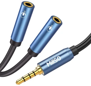 Headset Splitter for 2 TRRS Headphone or Mic 3 FT 3.5mm Jack Adapter Sapphire Blue, Metal Shell, 3.5mm Jack Adapter TRRS 4-Pole Headphone Splitter Male to 2 Female Adapter for Smartphone, Laptop Headset Splitter for 2 TRRS Headphone or Mic 3 FT 3.5mm Jack Adapter Sapphire Blue, Metal Shell, 3.5mm Jack Adapter TRRS 4-Pole Headphone Splitter Male to 2 Female Adapter for Smartphone, Laptop